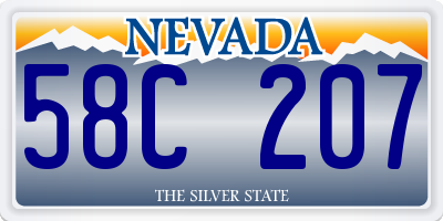 NV license plate 58C207