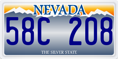 NV license plate 58C208