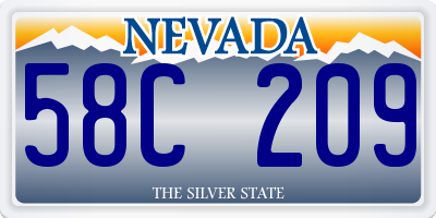 NV license plate 58C209