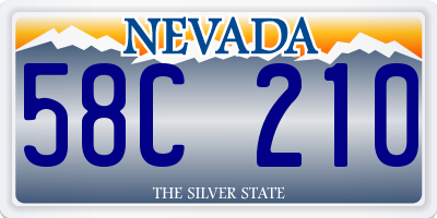 NV license plate 58C210