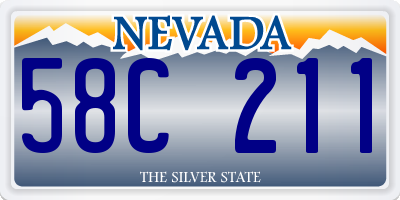 NV license plate 58C211