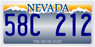 NV license plate 58C212