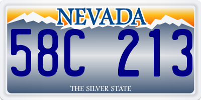 NV license plate 58C213
