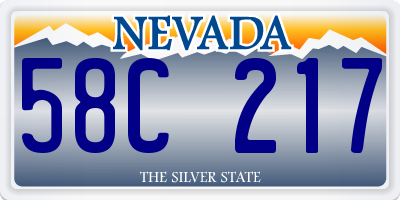 NV license plate 58C217