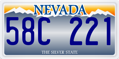 NV license plate 58C221