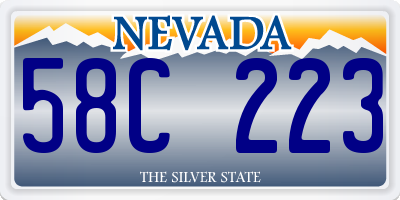 NV license plate 58C223
