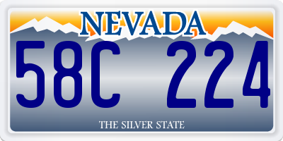 NV license plate 58C224