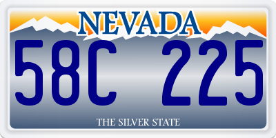 NV license plate 58C225