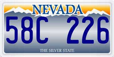 NV license plate 58C226