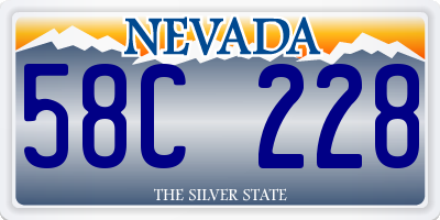 NV license plate 58C228
