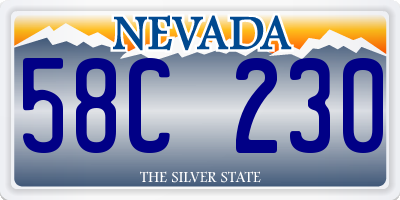 NV license plate 58C230