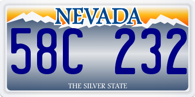 NV license plate 58C232