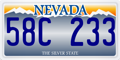 NV license plate 58C233