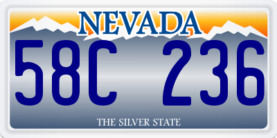 NV license plate 58C236
