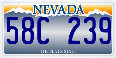NV license plate 58C239