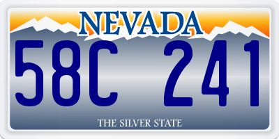 NV license plate 58C241