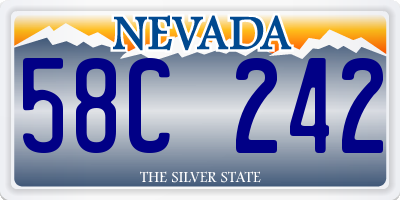 NV license plate 58C242