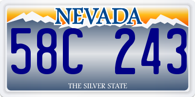 NV license plate 58C243