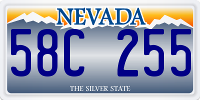 NV license plate 58C255