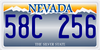 NV license plate 58C256