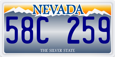 NV license plate 58C259