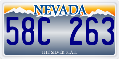 NV license plate 58C263
