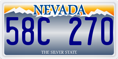 NV license plate 58C270