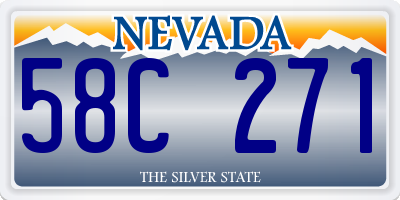 NV license plate 58C271