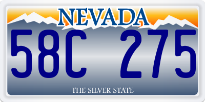 NV license plate 58C275