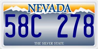 NV license plate 58C278