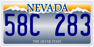 NV license plate 58C283