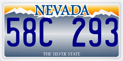 NV license plate 58C293