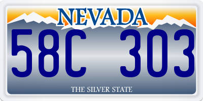 NV license plate 58C303
