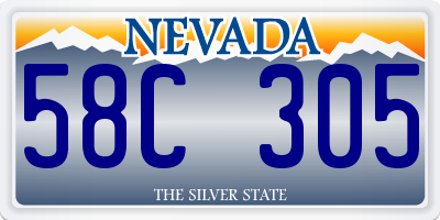 NV license plate 58C305