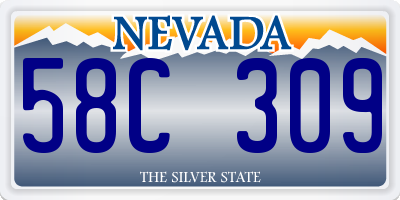 NV license plate 58C309