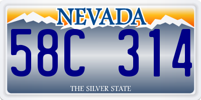 NV license plate 58C314