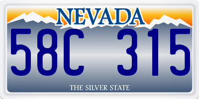 NV license plate 58C315