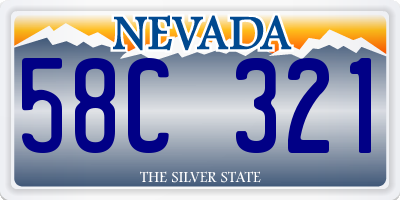 NV license plate 58C321