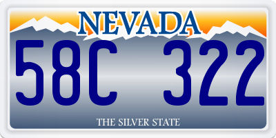 NV license plate 58C322
