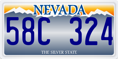 NV license plate 58C324