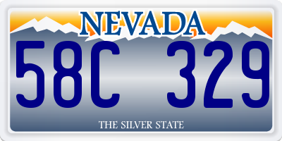 NV license plate 58C329