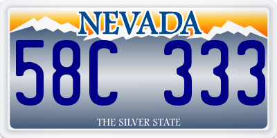 NV license plate 58C333