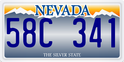NV license plate 58C341