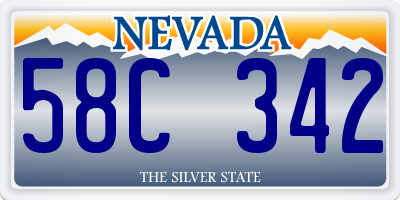 NV license plate 58C342