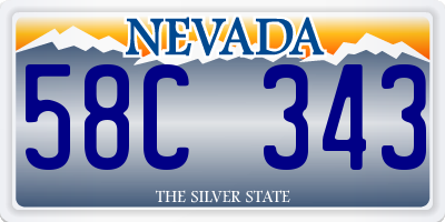 NV license plate 58C343