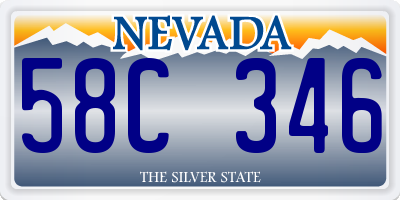 NV license plate 58C346