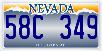 NV license plate 58C349