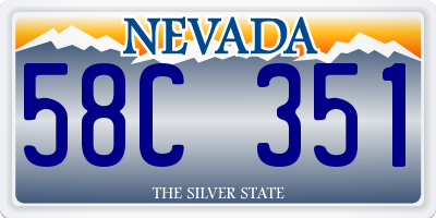 NV license plate 58C351