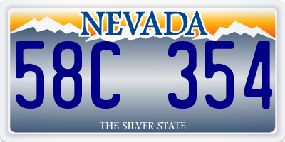 NV license plate 58C354