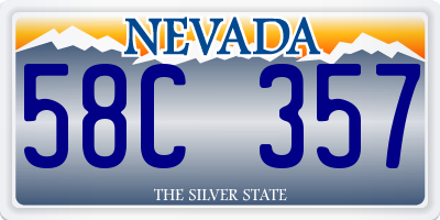 NV license plate 58C357